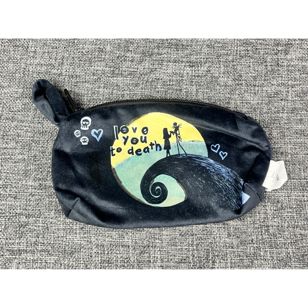 Disney Nightmare Before Christmas Jack Sally Love You To Death Makeup Bag Pouch